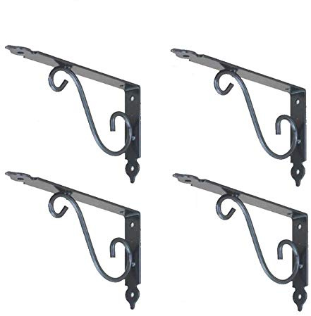 Youery 4stuck Regalträger,Regalwinkel Schwerlastträger Regalhalter Regal Eckwinkel Regalkonsole für Wandmontage Winkel-Konsole Schwerlast-Konsole Schwarz 15x11cm
