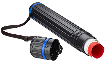 Relaxdays 10 x Teleskop Posterrolle, bis Größe A0, Verstellbarer Tragegurt, Schraubdeckel, 64-100 cm, Kunststoff, schwarz