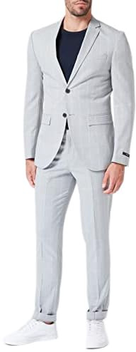 JACK & JONES Herren Jprfranco Check Suit Sn, Light Gray/Checks:super Slim Fit, 48