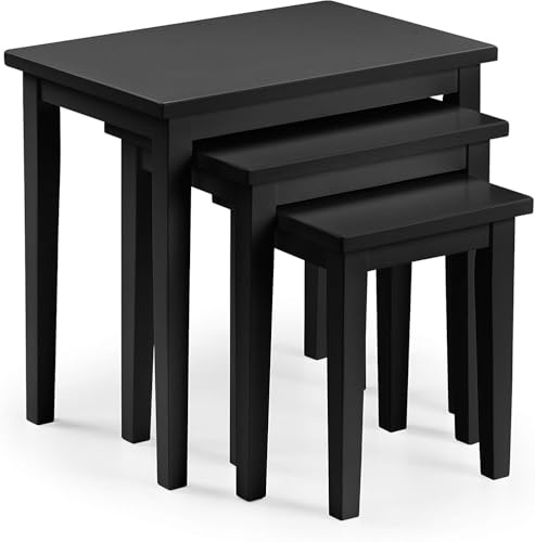 OSD 3 Nest of Tables Black Solid Wood