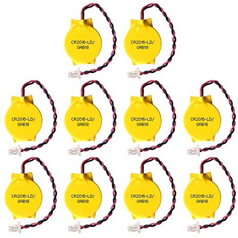 EEMB 10 Pack 3V CR2016 CMOS Battery with Wire Leads and SHR Connector Computer Replacement Battery for IBM Lenovo ThinkPad X1 Carbon 2nd 3rd 4th 5th 6th