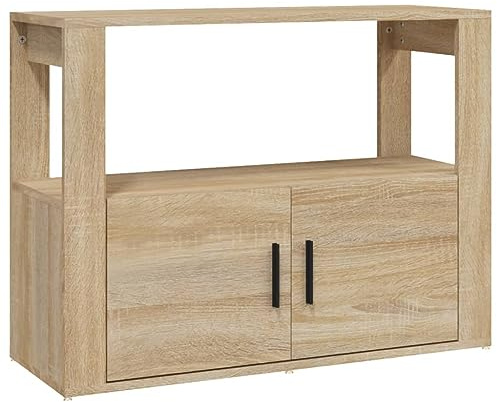 vidaXL Sideboard Schrank Anrichte Beistellschrank Kommode Mehrzweckschrank Standschrank Wohnzimmerschrank Sonoma-Eiche 80x30x60cm Holzwerkstoff