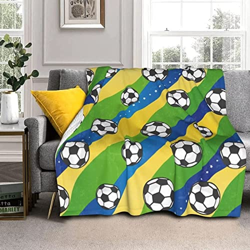 okoikfc Kuscheldecke Flauschig 220x240 cm 3D Fußball Decke Fleecedecke - Wohndecke, Sofadecke XXL, Decke Couch Blanket, Kuscheldecke Große, Sofa überwurfdecke