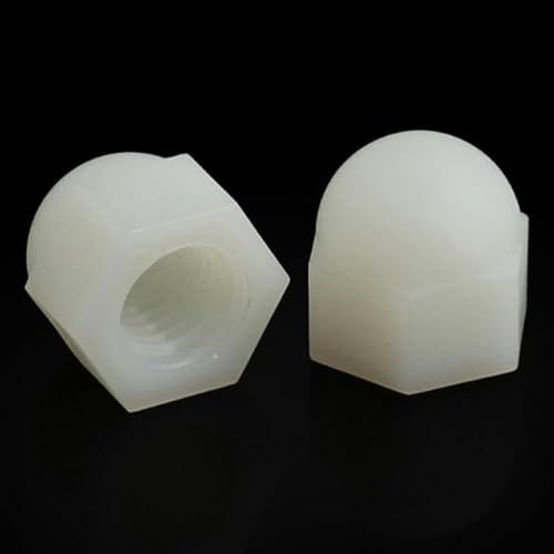 Nylon-Hutmuttern mit Hutkappe, weiß/schwarz, Sechskant-Sechskantmutter, M3, M4, M5, M6, M8, M10, M12, M14, M16, M18, M20 für Isolierung, VERWENDUNG M16 (5 Stück), weiß