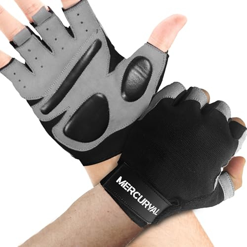 MERCURYAL 2er-Pack Fitnesshandschuhe für Herren, Fitnesshandschuhe, für Fitness-Training, Klimmzüge, Fitness-Handschuhe (kurzes Handgelenk, Größe L)