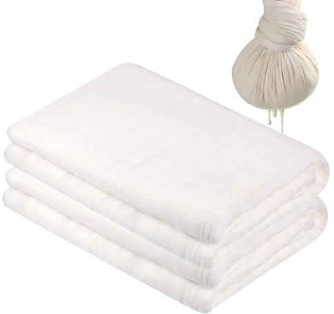 Passiertuch Wiederverwendbar 90x90cm Käsetuch Reine Baumwolle Seihtuch Filtertuch Käsetücher für Hausgemachten Käse Saft Suppe 3 Stück