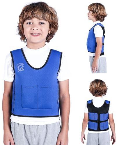 Sensory Compression Vest, Weighted vest, Calming Vest for Kids with ADHD, Weighted Jacket for Anxiety, Highly Adjustable, From Elementary to Highschool, Keeps safe and Secure Feeling For Your Child.
