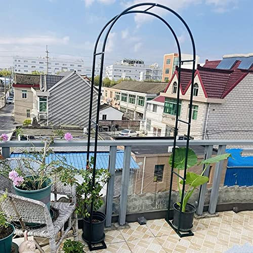 XUJIAY Arche Jardin Aluminium Largeur, Arche À Rosiers Métal, Filet À Plantes Grimpantes, Filet de Treillis, pour Récolte de Concombres, Légume, Vignes, Plantes Grimpantes,140x230x40CM