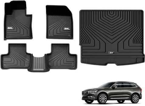 3W för VOLVO XC60 2018-2025 Golvmattor och Bagagerumsmatta, Året Väder Hållbara Hundvänliga TPE Golvmattesatsen, Lättrengjorda Vattentäta Anti-slip Fotmattor, VOLVO XC60 Biltillbehör