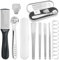 LUCKNIGHT Professionali Lima per piedi in Acciaio Inossidabile Kit per Pedicure Raschietto Rasoio Per Calli Pedicure Raschietto Piede Pelle Dura Rimozione Lime per Piedi con 10 Lame D'argento