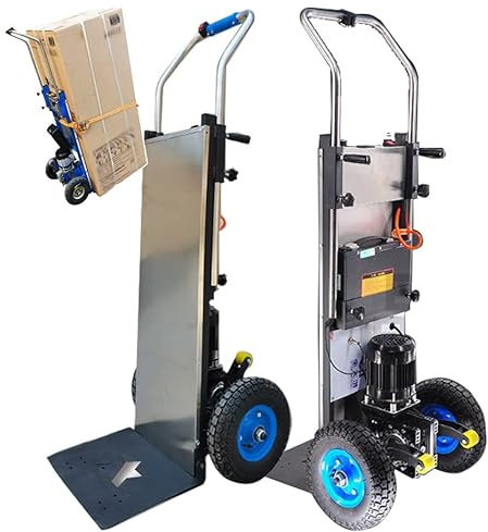 Sube-Escaleras Carretilla Sube escaleras eléctrico 1200W Sube escaleras eléctrico - Sube y Baja escaleras, Carretilla para Objetos Pesados, Carga, batería extraíble, Motor sin escobillas/sin