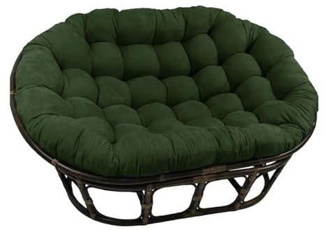 Doppeltes Papasan-kissen Für Den Außenbereich, Wasserdicht, Verdicktes Papasan-kissen Mit Bändern, Nur Papasan-kissen, Hängekorb-stuhlkissen Für Terrassengarten (nur Kissen)(Color:Dunkelgrün)