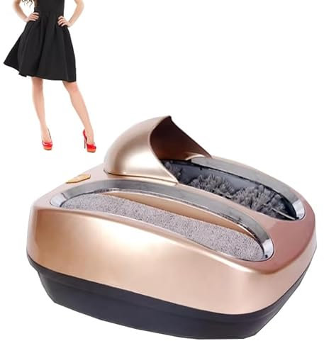 KYZTMHC Machine Automatique de Nettoyage de Semelles de Chaussures, Machine Automatique de Nettoyage de Semelles,Induction Automatique,pour Ménage/Clinique, Cireuse De Chaussures Électrique(Gold)