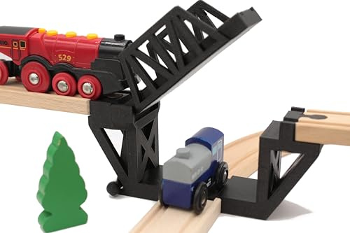 Wippbrücke für Zug aus Holz, kompatibel mit Brio