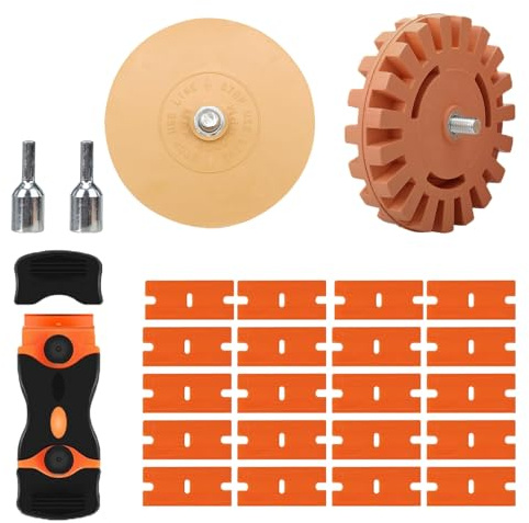 Goma para Eliminar Adhesivos, Rasqueta de Plástico, Eliminador adhesivo de goma, Pegatina Adhesiva de Goma, Rueda de Borrador de Calcomanías,Para Quitar Rayas, Pegatinas, Adhesivos de Vinilo Adhesivo
