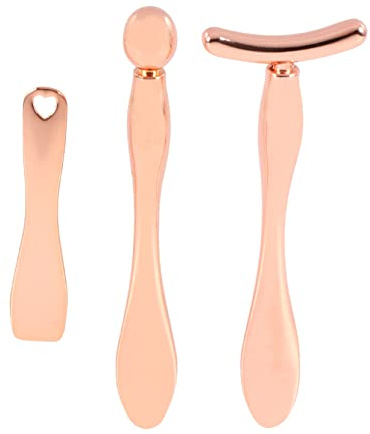 FRCOLOR 3stücke Augenmassagestab Aus Gesichtscremelöffel Kosmetik Für Make-up Augenringe Lindert Augenermüdung Tragbar Für Handtasche Und Hosentasche