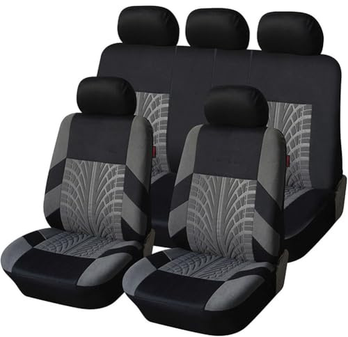 JHYGBKYHGG 9 Pezzi Set coprisedili Auto per Citroen C3 aircross 2017-2025, Coprisedili per Comodi Traspiranti Auto Protezione per Sedile Accessori Interni,B/Grey