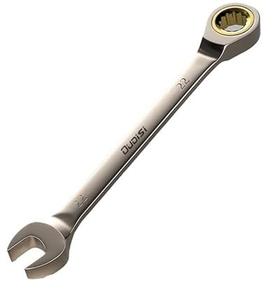 WANGBINGXING Llaves Fijas Con Carraca Llave inglesa de trinquete dorada flexible, llaves dinamométricas universales for herramientas de reparación de automóviles, 1 ud. Llaves Fijas(22MM)
