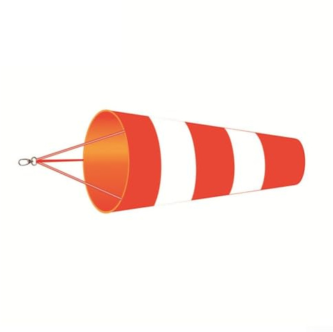 Windmesssocke, Garten-Windspiel, Rot-Weiß, Flughafen-Windsack, Rip-Stop-Polyester, Outdoor-Dekoration, wasserdichtes Oxford-Gewebe mit reflektierenden Bändern (80 cm)