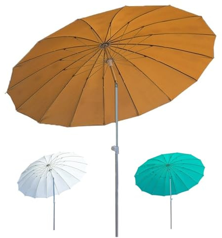RTVGNSZSJL Shanghai Sonnenschirm 200cm Gartenschirm Boho Strandschirm Höhenverstellbarer Marktschirm Neigbarer Balkonschirm Sonnenschirm UPF 50+(Green)