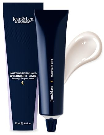 Jean & Len Crema Mani Notte Relax & Restore, per mani secche e stressate, con peptidi e collagene vegetale, trattamento vegano per la notte, senza parabeni e siliconi, 75 ml