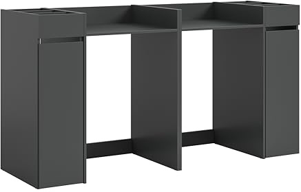 xonox.home – 4-teiliges Waschplatz-Set Free 190x101x60 cm in anthraziter Nachbildung – Zwei Anstellregale & Zwei Waschmaschinenumbau – Flexible Lösung für Haushaltsnischen