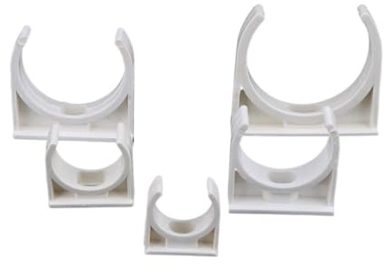 Paquete de abrazaderas para tuberías, Abrazaderas y soportes de PVC for tuberías de agua, for riego de conductos, color blanco, varios tamaños, paquete de 10(40mm)