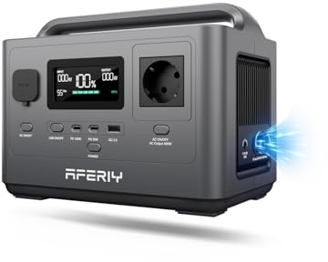 AFERIY AF-P040 400W Tragbare Powerstation, 256Wh LiFePO4 Akku | 1.2h Schnelladung, Zahlreiche Anschlüsse, UPS, Solargenerator für Camping, Notfälle