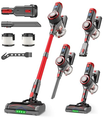KTTLDRN Cordless Vacuum Cleaner, 600W 50KPA Powerful Stick Vacuum with OLED Smart Display, 70Mins Runtime, Self-Standing & 1.8L Dust Cup, Vacuum Cleaners for Home/Hardwood Floor/Carpet/Pet Hair