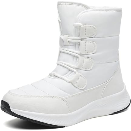 Vinterstövlar för Kvinnor–Varma,Isolerade Och Halkfria Skor för Snö,Vandring Och Utomhusaktiviteter,Perfekta för Att Hålla Fötterna Bekväma Och Skyddade Under Kalla(White,40 EU)