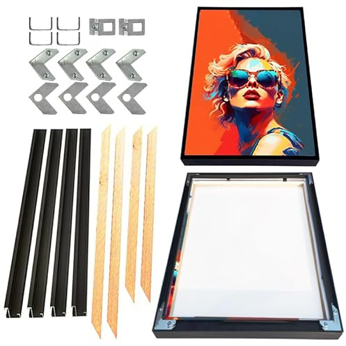 Canvas Frame 12x16 inch(30x40cm),DIY Metal Floating Frame with 0.5in Deep for Canvas Prints Oil Paintings,Wall Art,Poster Living Room Bedroom Kitchen Decor (Black)