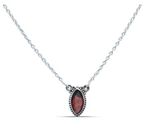 mantraroma Kette 925 Silber Edelstein Collier Silber Damen Sterling Silber Halskette Geschenk (MCO-011)