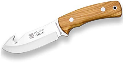 joker Coltello da caccia Orso, lama MOVA 12 cm, con cache in legno d'ulivo, fodera in pelle, 240 gr, CO56 per la pesca, la caccia, l'escursionismo, il campeggio