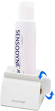 Andiker Rolling Tube Squeezer with Frosted Handles, Easy Turn, Saves Toothpaste & Creams, Eco-Friendly (White, L)