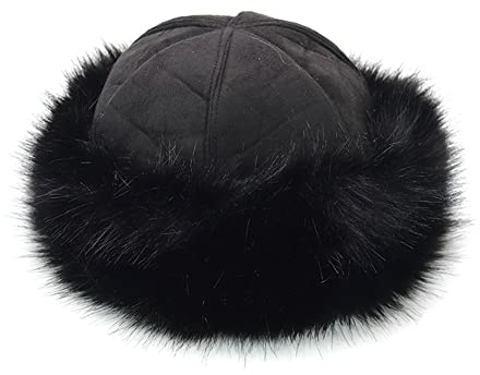 BYNYXI Pelzmütze Damen Fuchspelzmütze Wildleder Faux Fur Stirnband für Damen Wintermütze Warm Samt Cossack Russische Mütze Kosakenstil Fellmütze Verdicket Kunstpelz Mütze für Damen Mädchen