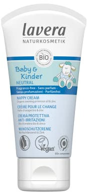 lavera Baby & Kids Neutral Nappy Cream - Calming Cream with organic evening primrose oil & Zinc - gentle cream to calm, soothe and protect baby's bottom - vegan - organic (1 x 50 ml)