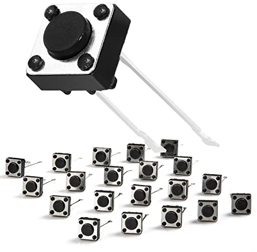 Chanzon SPST Interruptor de Boton Momentaneo Tactil 6x6x4.3mm 20Pcs (TSD015) 2 Pin pulsador táctil interruptor Micro momentáneo Tact Para placa Arduino Breadboard PCB electrónica