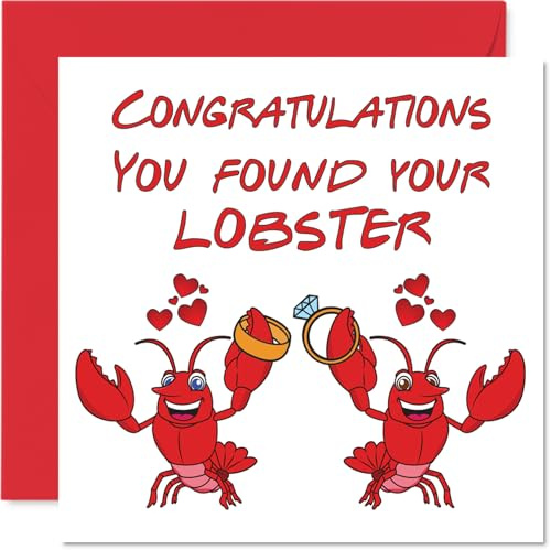 Stuff4 Verlobungskarten für Paare, You Found Your Lobster | Glückwunsch Happy Engagement Geschenke, Congrats Well Done Karte