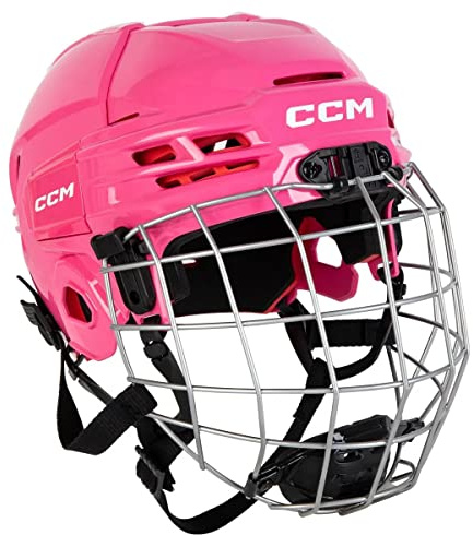 CCM Tacks 70 Hockey Helmet Combo with Cage, Junior/Youth (Junior, Pink)