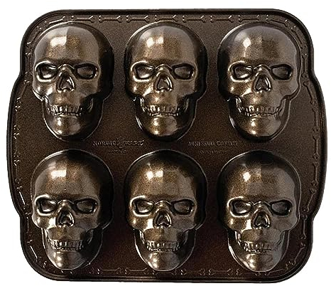 Kasmole Totenkopf-Kuchenform | -Schädel-Design Halloween-Backform aus Aluminium Totenkopf-Kuchenform Halloween-Totenkopf-Kuchenform Zuckerform Eiswürfelform - Backzubehör für Halloween-Partys