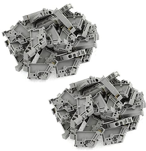 Niniang 100 Stück Endkappen für Klemmleiste, DIN 35 mm50, DIN-Schiene, Grau
