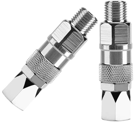 Drehgelenk für Airless-Farbsprüher, 1/4 Zoll, 360 Grad drehbares Sprühgelenk, Edelstahl-Hochdruck-Sprühpistolen-Schlauch, Drehanschluss, Zubehör für Graco-Farbspritzer, Schlauch, 2 Stück