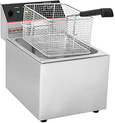 Friteuse électrique Commerciale avec Panier, friteuse à Huile de Poisson à Induction, avec Fonction de contrôle de la température, pour Usage Commercial et Domestique, 8L/16L