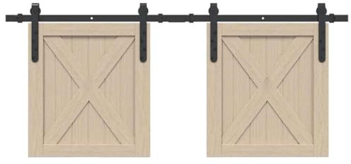 Somanki Schiebetürbeschlag Set für Schranktüren 122 cm Karbonstahl, Schiebetürsystem, Schiebetür Beschlag - 4009664