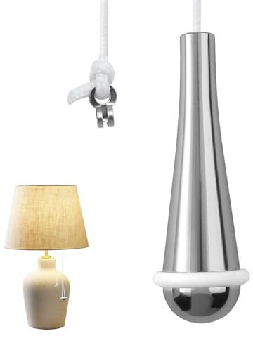 Bathroom Light Pull Cord Handle, Bathroom Pull Cord, Light Pulls for Bathroom, Teardrop Pendant Light Pull Handle, for Bathroom Toilet Light Ceiling Lights Fan Switch,with 150cm White String Extension