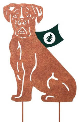 VERDOBA Boxer Gartendeko Rost - Boxer Hund Gartenstecker Rost - Rostdeko für Garten - Deko Hundefiguren aus Eisen mit Rostpatina - Rostdeko Gartendeko - Deko für den Garten, Balkon & Terrasse