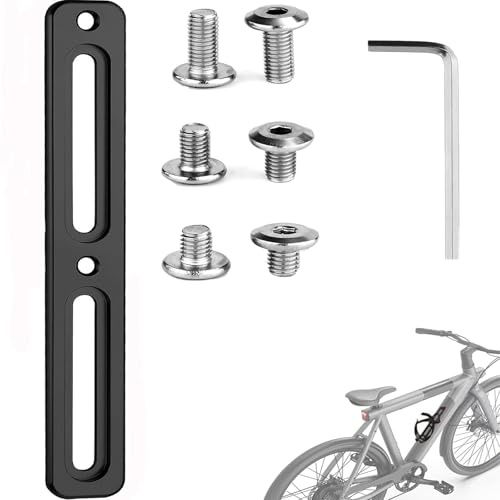 Wjelet Cykelflaskhållare adapter, 2 slitsar flaskhållare med 6 skruvar och 1 skruvmejsel, B-hjul monteringsbas justerbar aluminiumflaskhållare för MTB vägcykel mountainbike (svart)