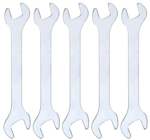 sourcing map 5pcs Double Open End Thin Wrenches 8mm x 10mm Metric Super Thin Small Flat Head Wrench Galvanizing Open Ended Spanner for Automotive Repair Furniture Assembly