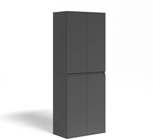 Vicco Armadio Claus, Antracite, 74 x 191.5 cm con 4 porte, per la conservazione di abbigliamento e accessori