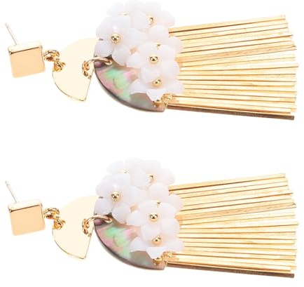 LIOOBO Boucles D'oreilles Chinoises Pendantes à Pompons Vintage Dorées, Bijoux Ethniques pour Femmes, Style Folklorique D’été, Accessoires Légers pour Fêtes et Mariages, Design Élégant